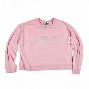 Juicy Couture French Terry Womens Crew Neck Long Sleeve Sweatshirt